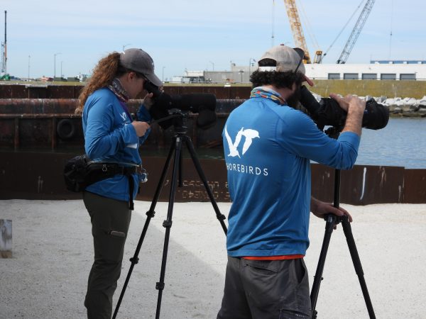 凱爾西·亨特(左)和丹·卡特林博士(右)在 HRBT 現場進行住宅調查。