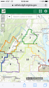 vafwis.dgif.virginia.gov 和觀鳥區的位置的圖像