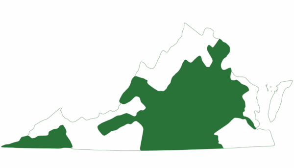 東部河流浪者的範圍地圖，它相當分散