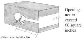 It is required by law that the body griping trap enclosure opening doesn't exceed 60 square inches.